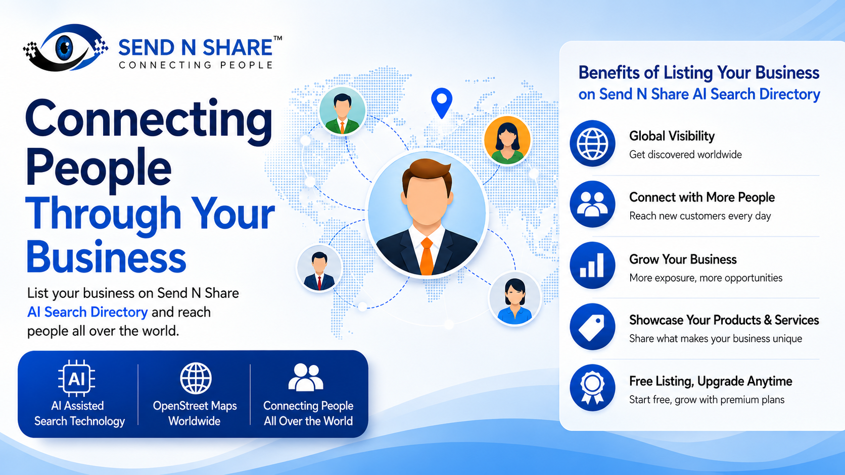 Send N Share business sharing and global connection banner